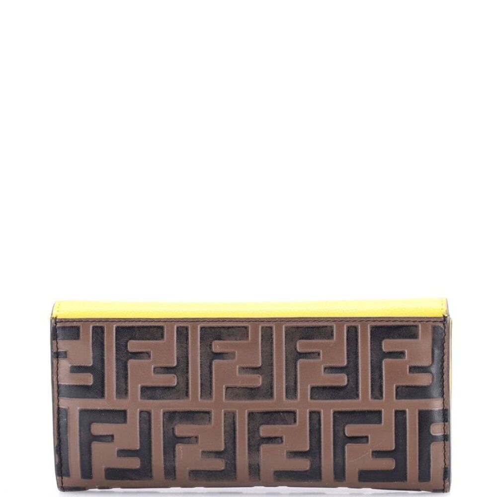 Fendi Continental Envelope Wallet Leather with Zucca Embossed Detail - Picture 3 of 9